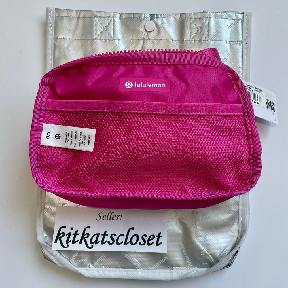 🆕 SONIC PINK/WHITE WORDMARK LOGO - NWT lululemon everywhere belt bag EBB 1L - Picture 8 of 11